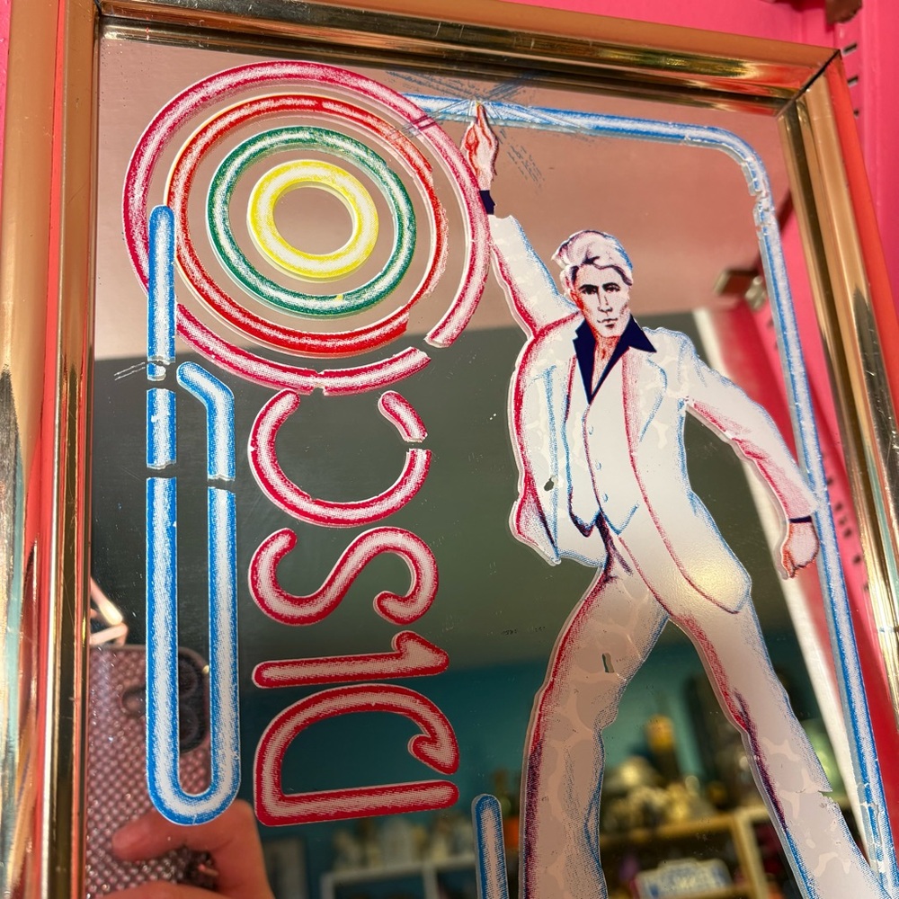 John Travolta Disco Wall Hanging Framed Mirror Art Dancing Saturday Night Fever - Picture 2 of 10